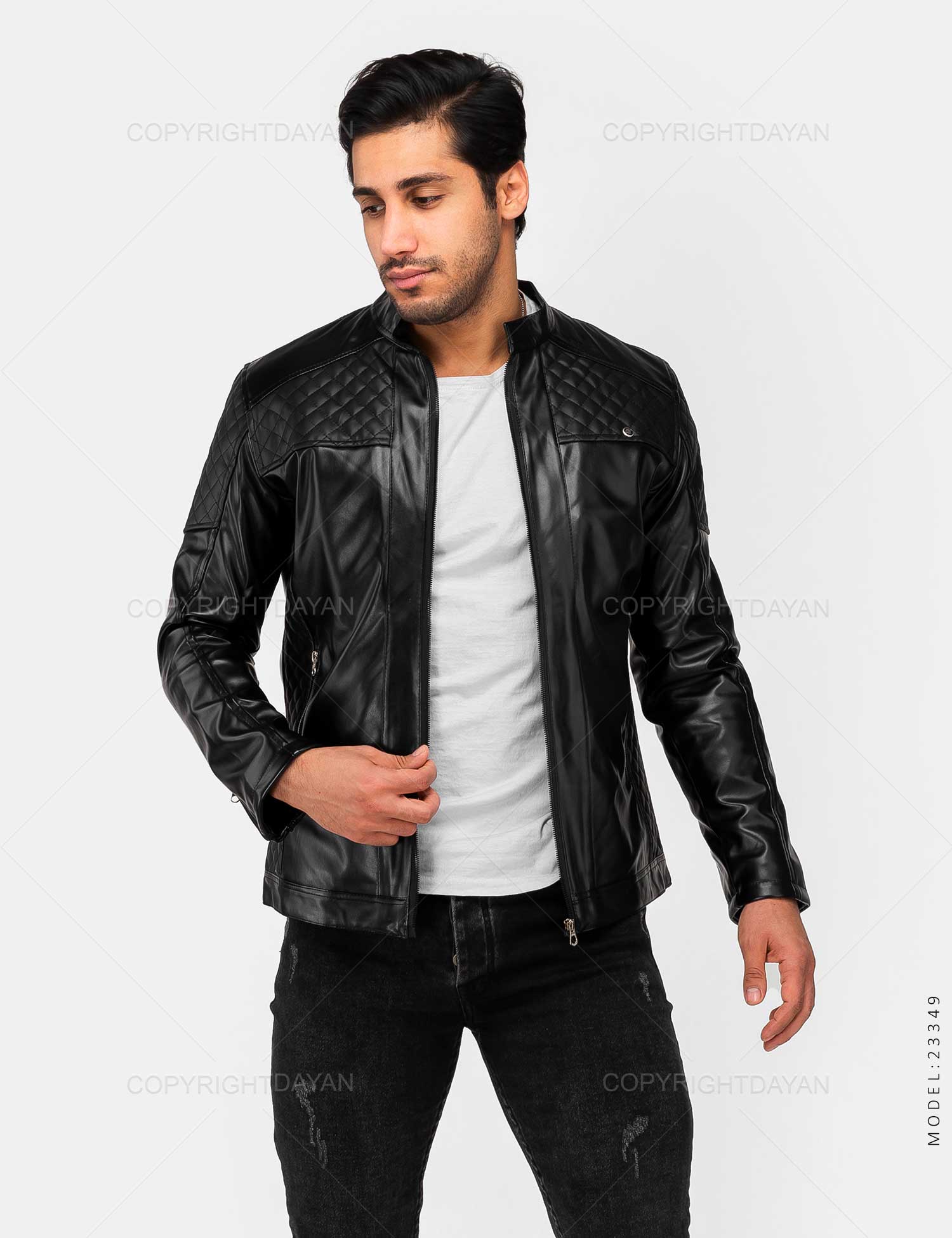 کاپشن چرمی مردانه Marlon مدل 23349