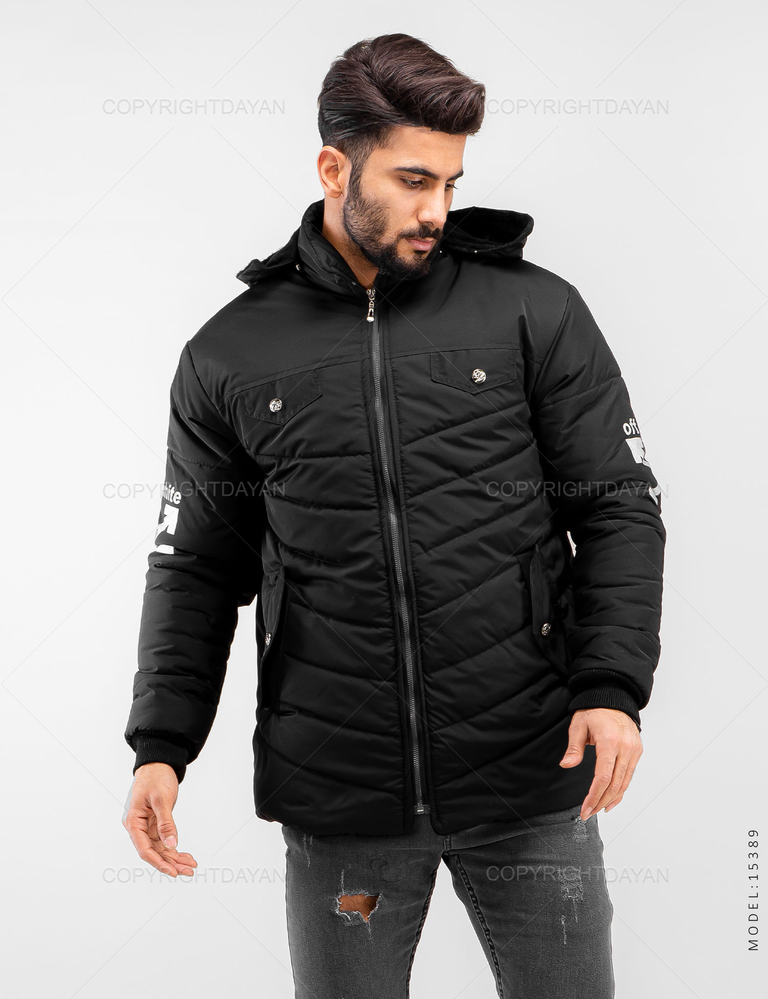 کاپشن مردانه Off White مدل 15389
