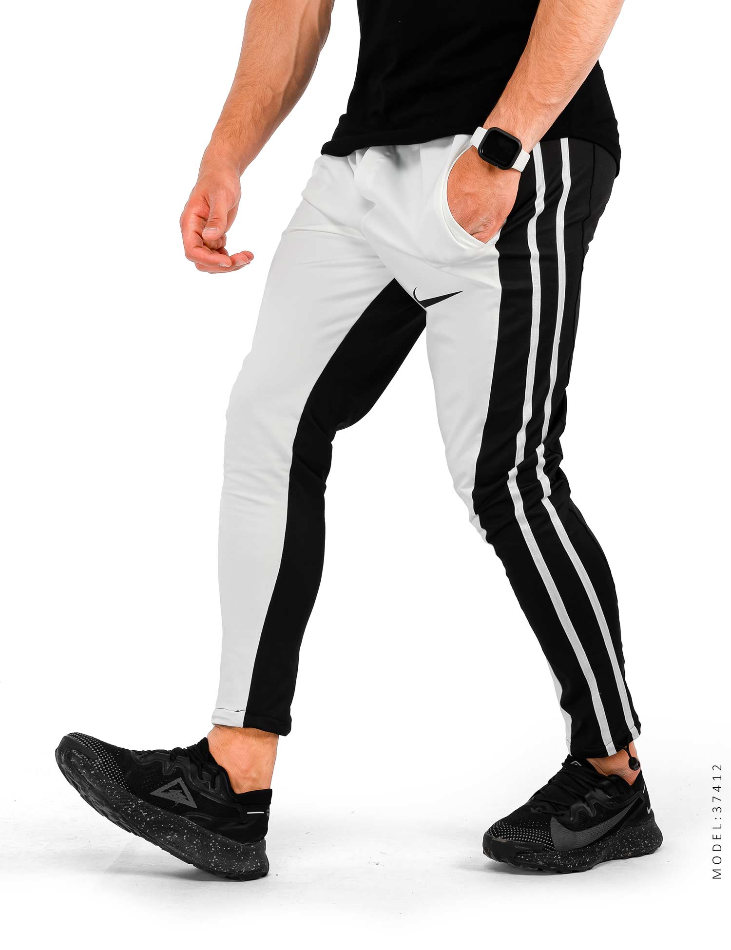 شلوار مردانه خط دار دو رنگ Nike مدل 37412