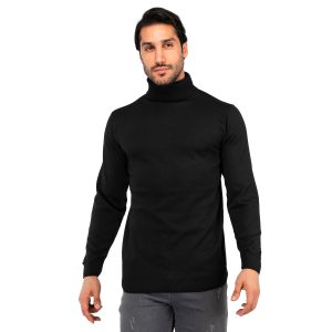 بافت مردانه یقه اسکی مشکی فری سایز ساده Stark مدل 40285