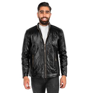 کاپشن چرم مصنوعی مردانه آستین زیپ دار Alvin مدل 40136