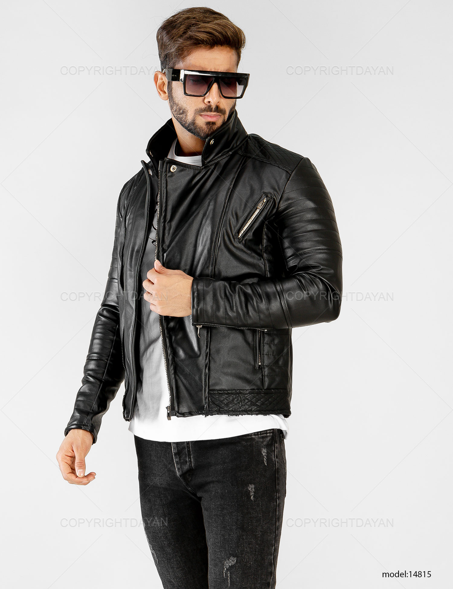 کاپشن چرمی مردانه Zara مدل 14815