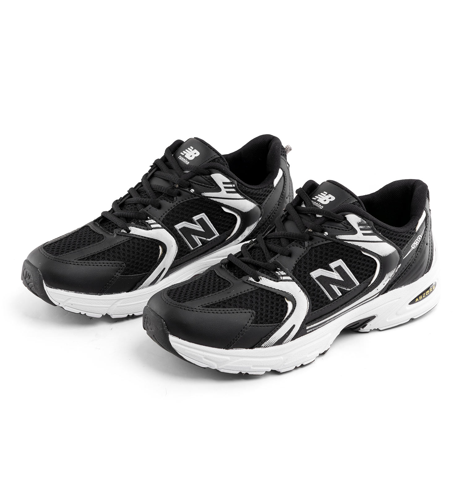 کفش اسپرت New Balance مردانه مشکی پیاده روی بندی چرم مصنوعی مدل 40961