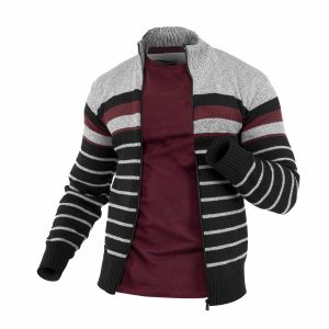 ژاکت بافت مردانه زیپ دار یقه ایستاده Marta مدل 35453