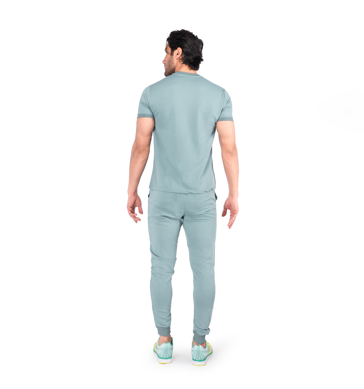 ست تیشرت شلوار مردانه آستین کوتاه Polo ساده یقه گرد مدل 43227
