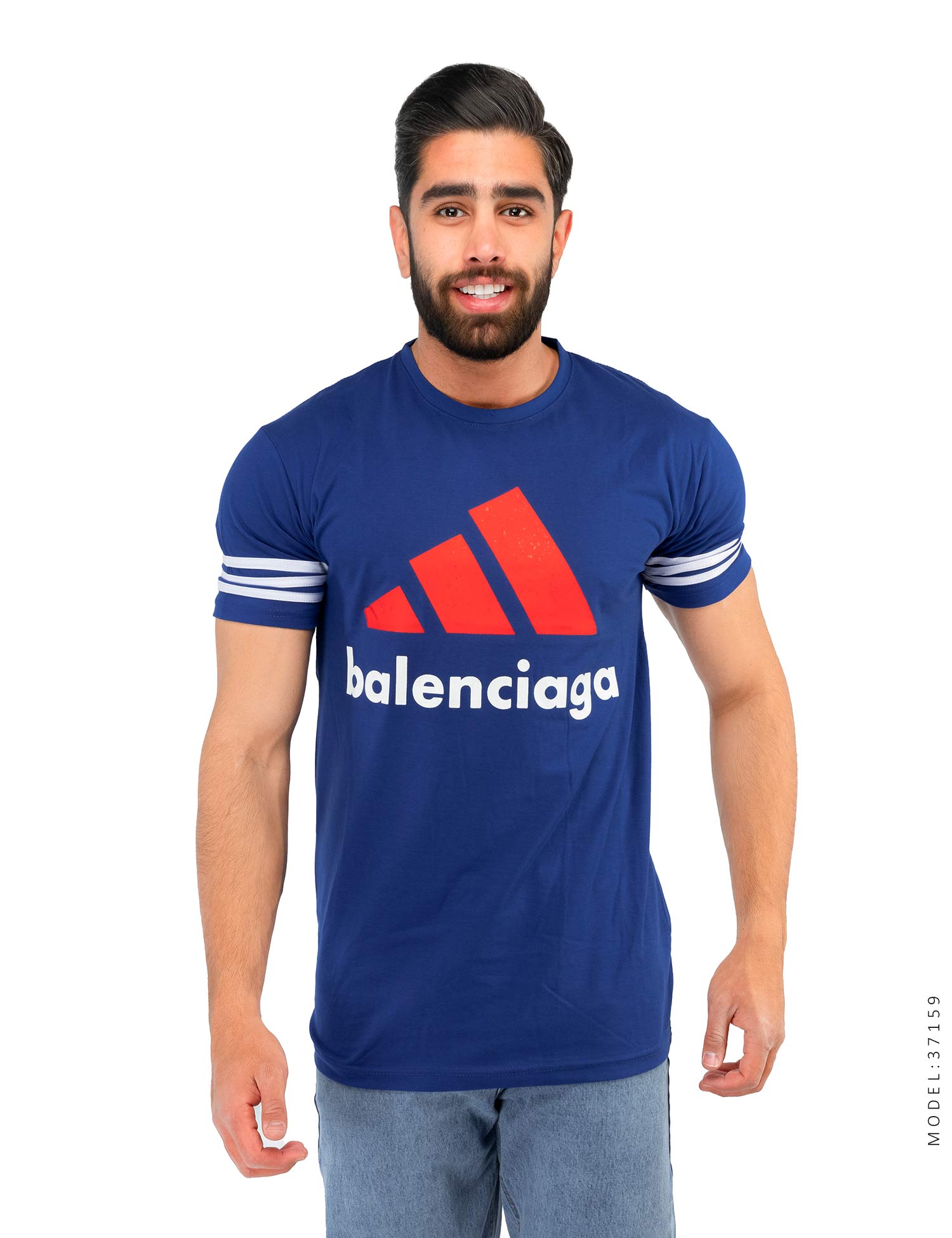 تیشرت لانگ طرح چاپی اسپرت Adidas مدل 37159