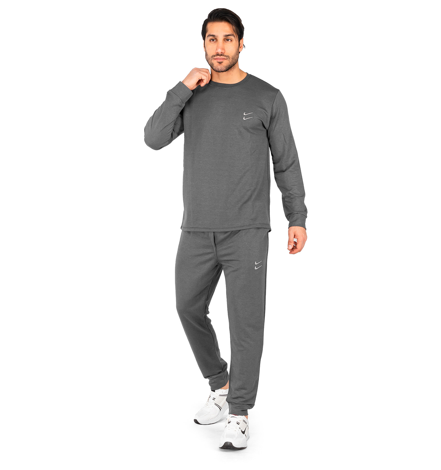 ست بلوز شلوار مردانه آستین بلند Nike ساده یقه گرد مدل 43658