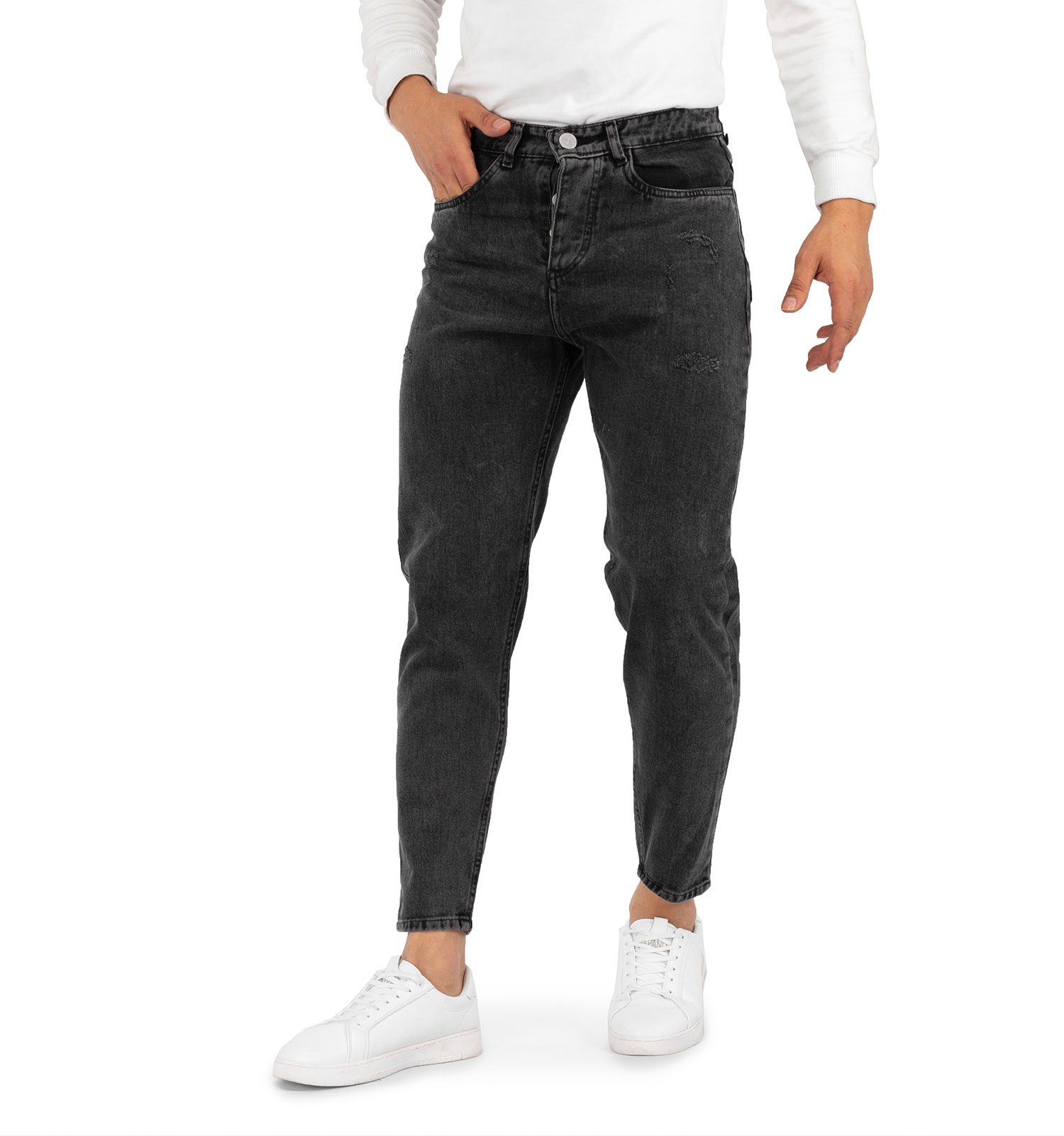 شلوار لی مام استایل مردانه طوسی اسپرت Zara مدل 40128