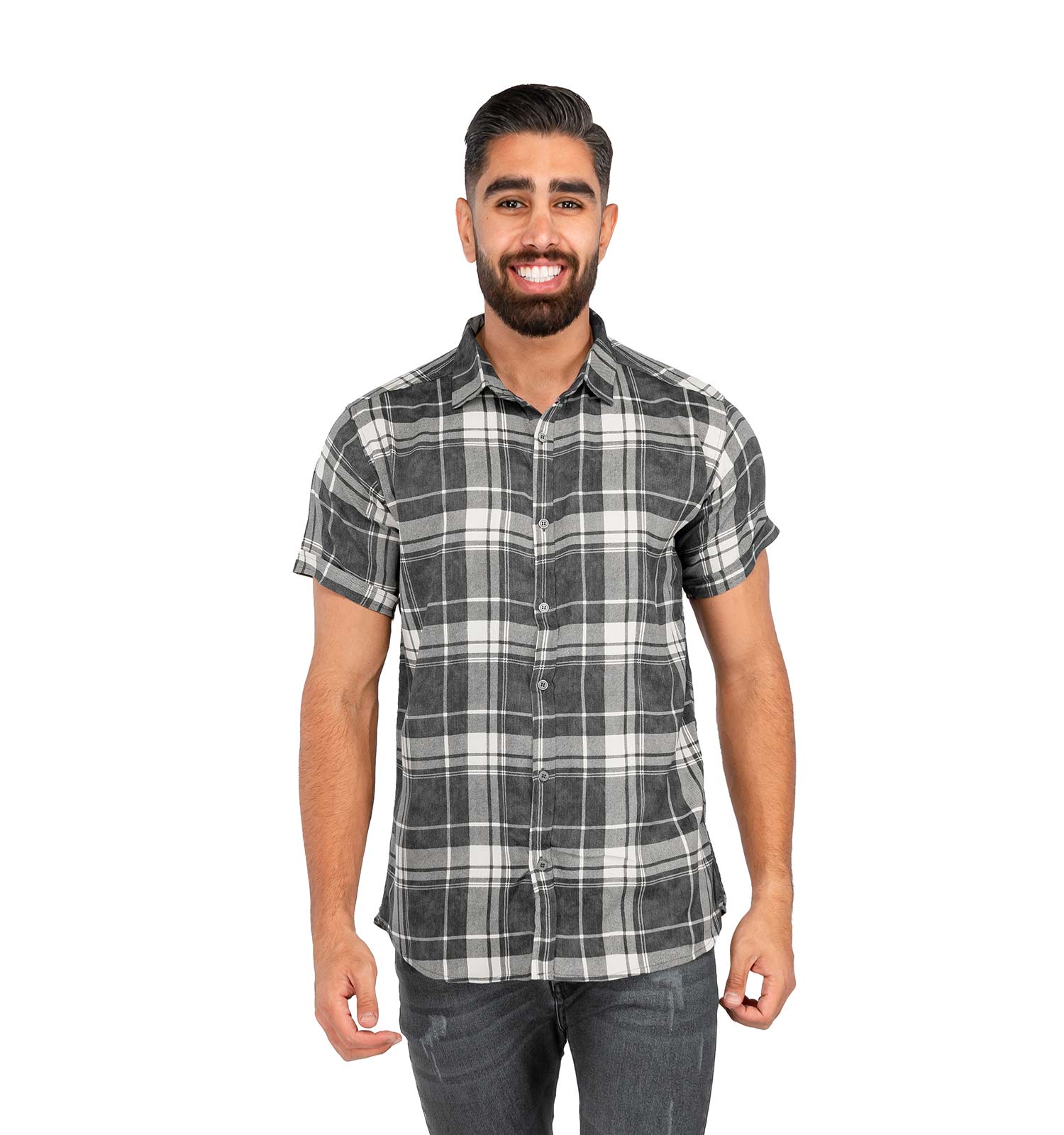 پیراهن مردانه آستین کوتاه چهارخانه Denver مدل 39786