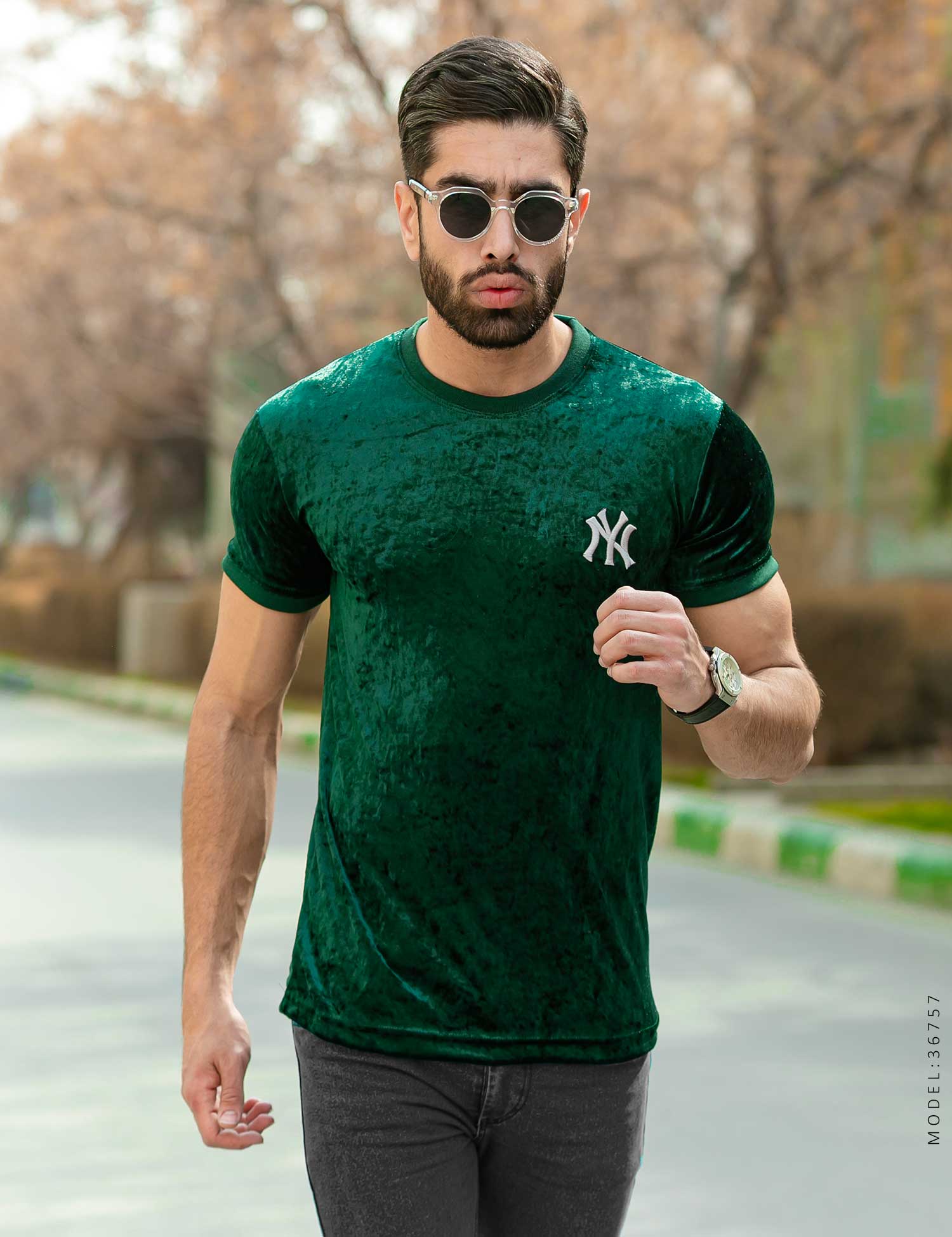 تیشرت مردانه یقه گرد New York مدل 36757