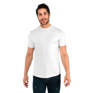 تیشرت یقه گرد مردانه سفید ساده مدل 42264