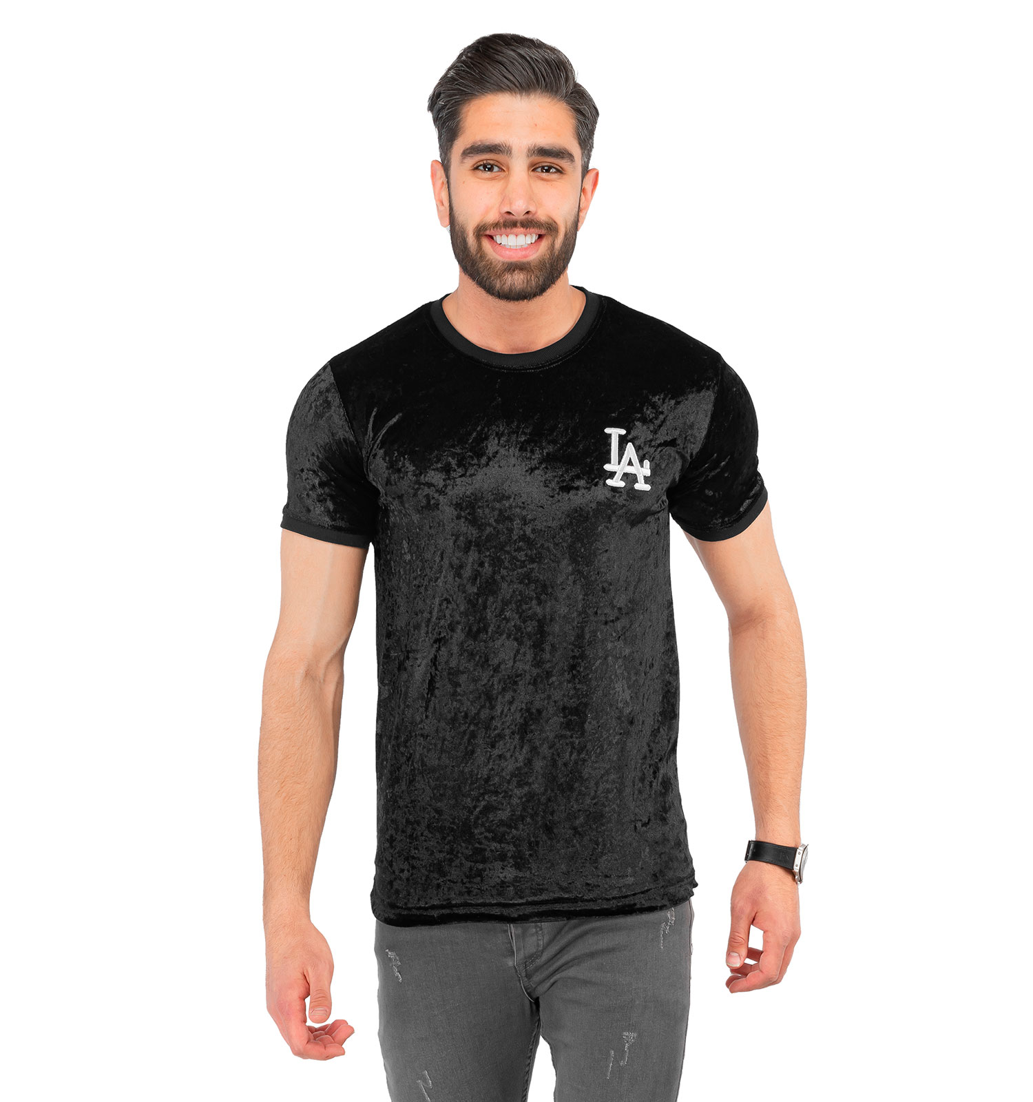 تیشرت مردانه یقه گرد LA مدل 36750
