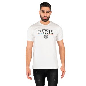 تیشرت Paris یقه گرد مردانه سفید ساده مدل 43837