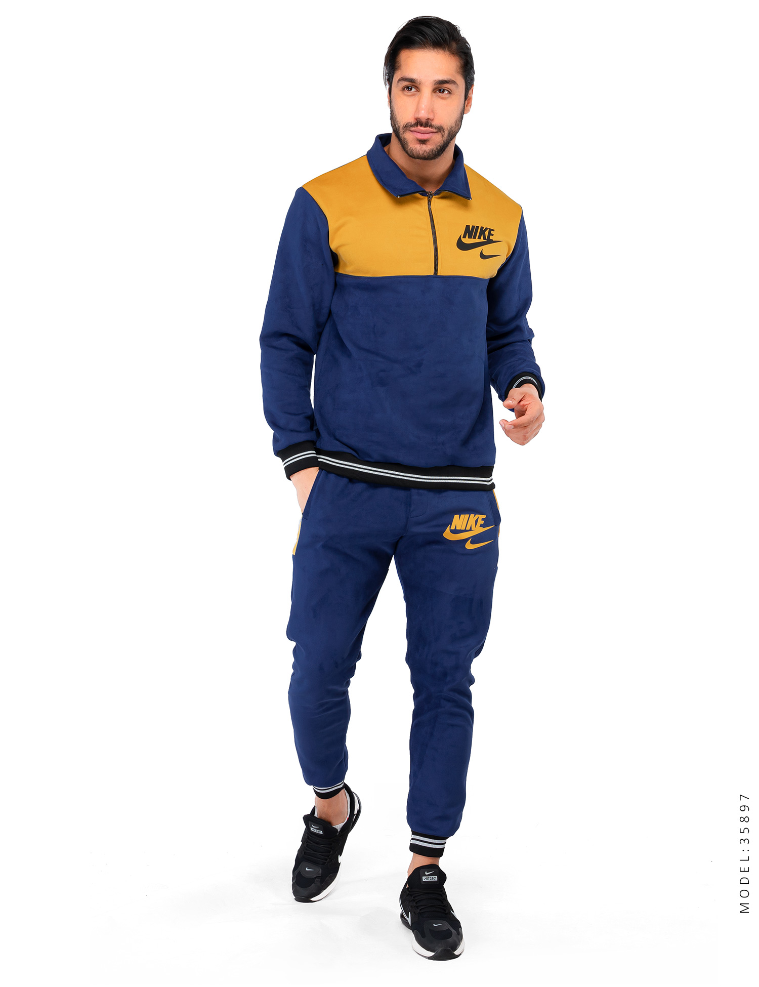 ست سویشرت نیم زیپ شلوار اسپرت Nike مدل 35897