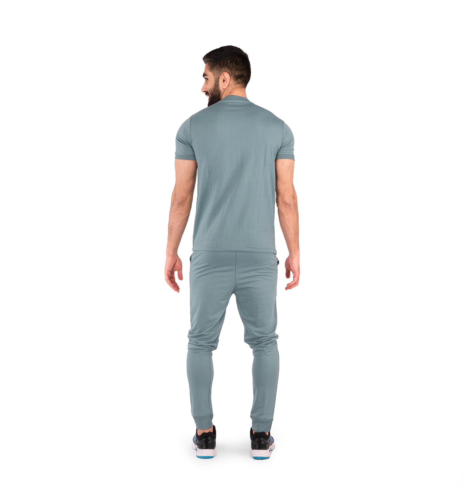 ست تیشرت شلوار مردانه آستین کوتاه Polo ساده یقه گرد مدل 43129