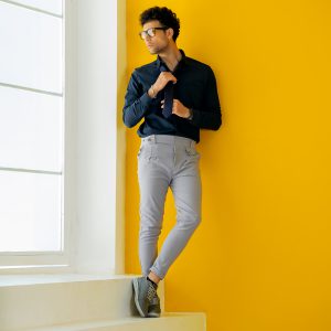 شلوار مردانه طوسی روشن مدل Aflak