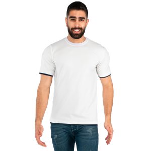 تیشرت یقه گرد مردانه سفید ساده مدل 42972