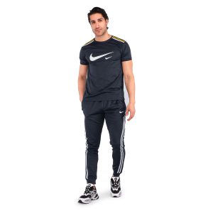 ست تیشرت شلوار مردانه آستین کوتاه سرمه ای Nike ساده یقه گرد مدل 43071