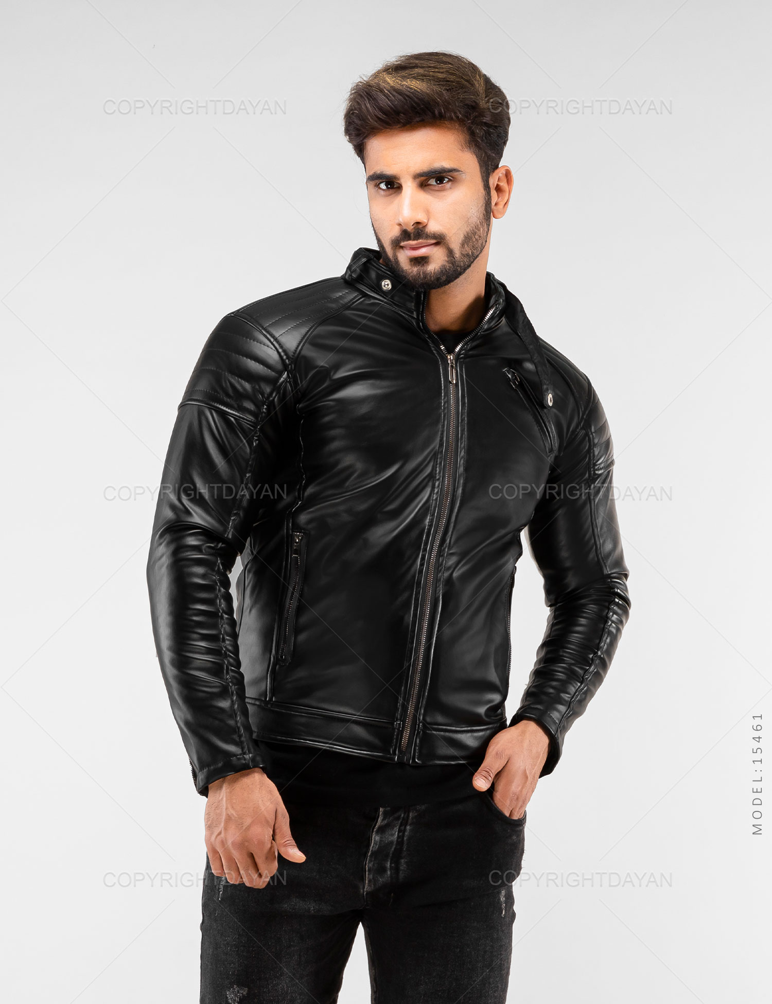 کاپشن چرم مردانه Alvin مدل 15461