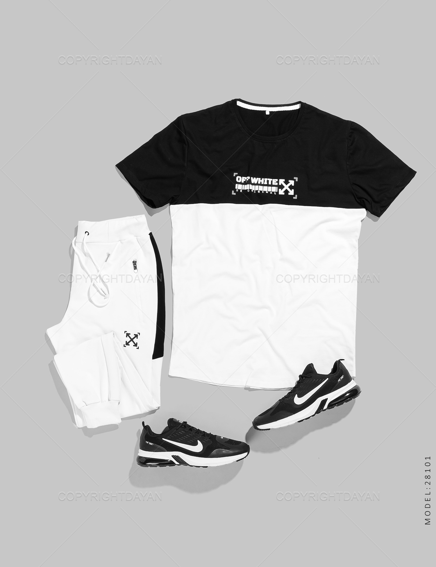 ست تیشرت شلوار مردانه Off – white مدل 28101
