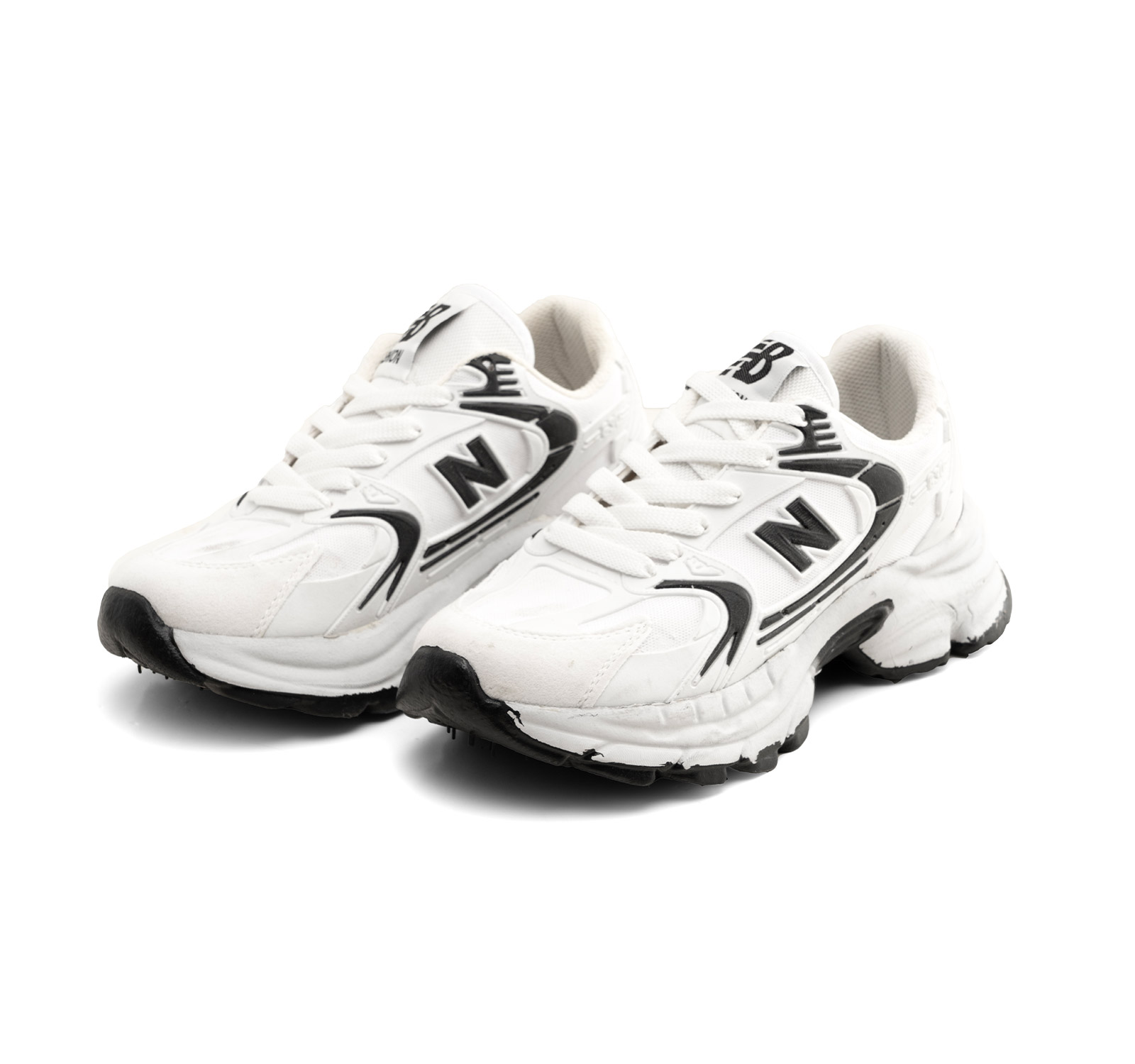 کفش اسپرت New Balance زنانه سفید مشکی لژ دار بندی مدل 45908