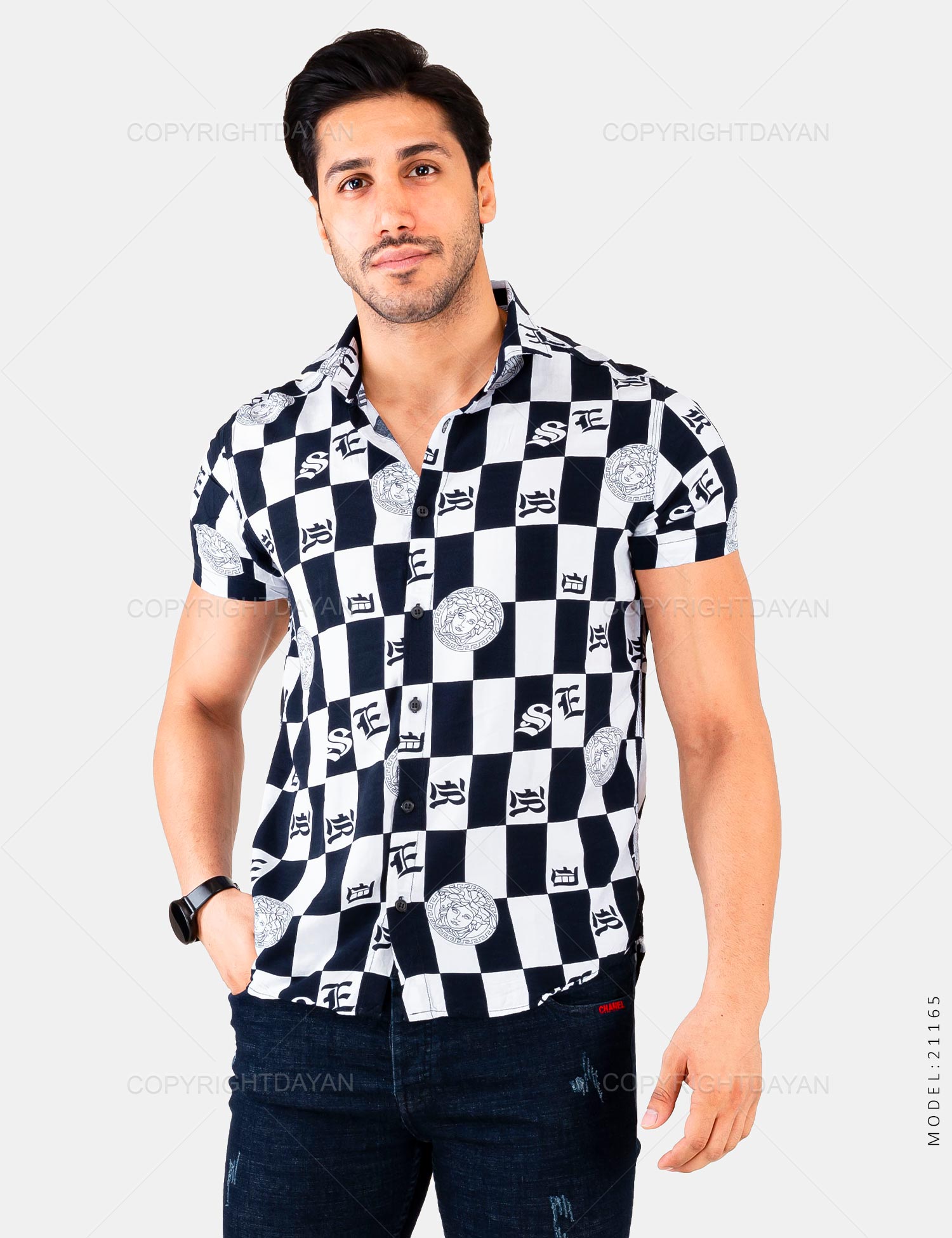 پیراهن مردانه Versace مدل 21165
