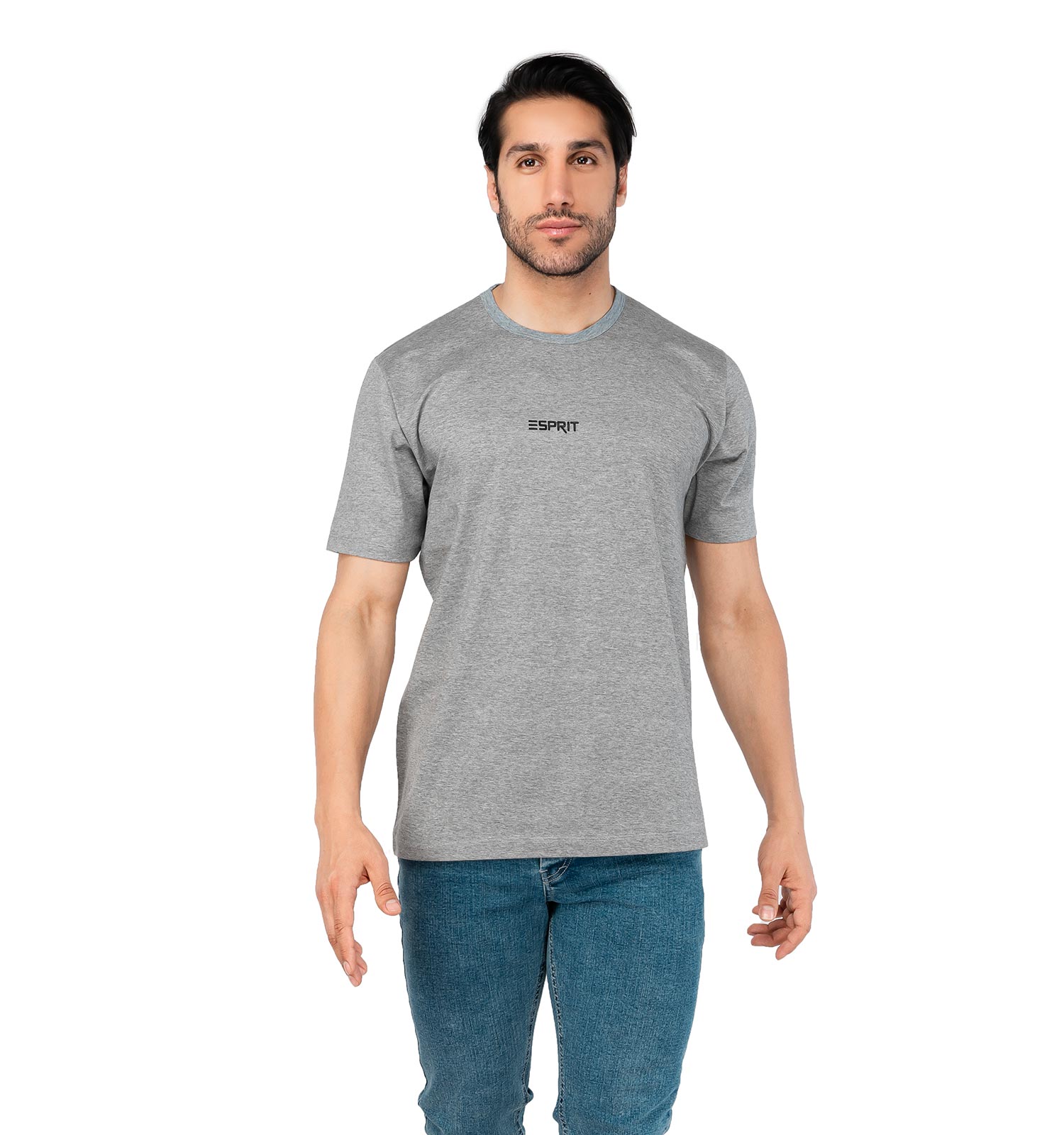 تیشرت Esprit یقه گرد مردانه طوسی ساده مدل 43957