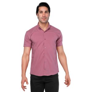 پیراهن نخی مردانه استین کوتاه ساده مدل 44816