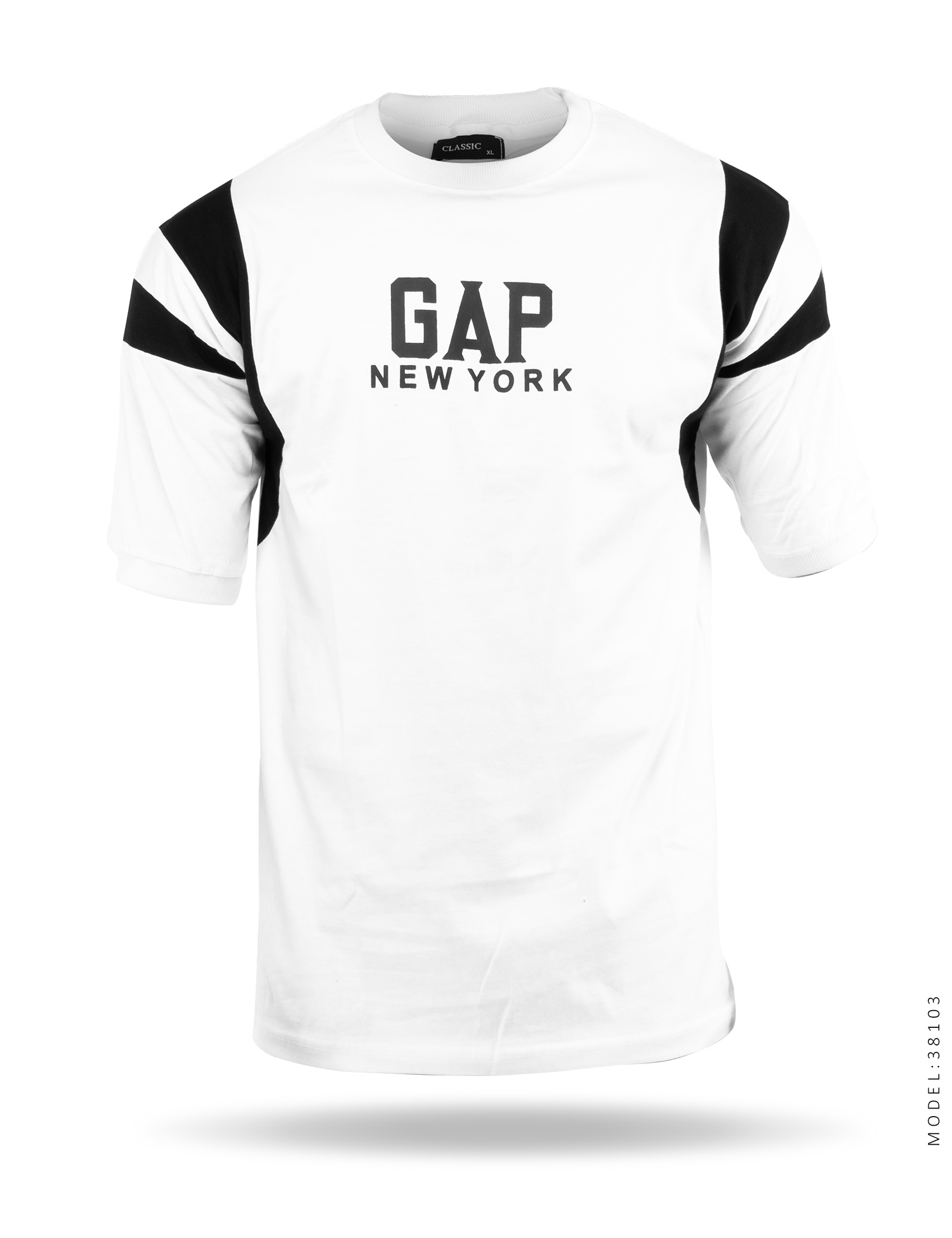 تیشرت مردانه دو رنگ یقه گرد Gap مدل 38103