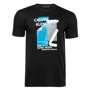 تیشرت Calvin Klein یقه گرد مردانه مشکی طرحدار مدل 45197