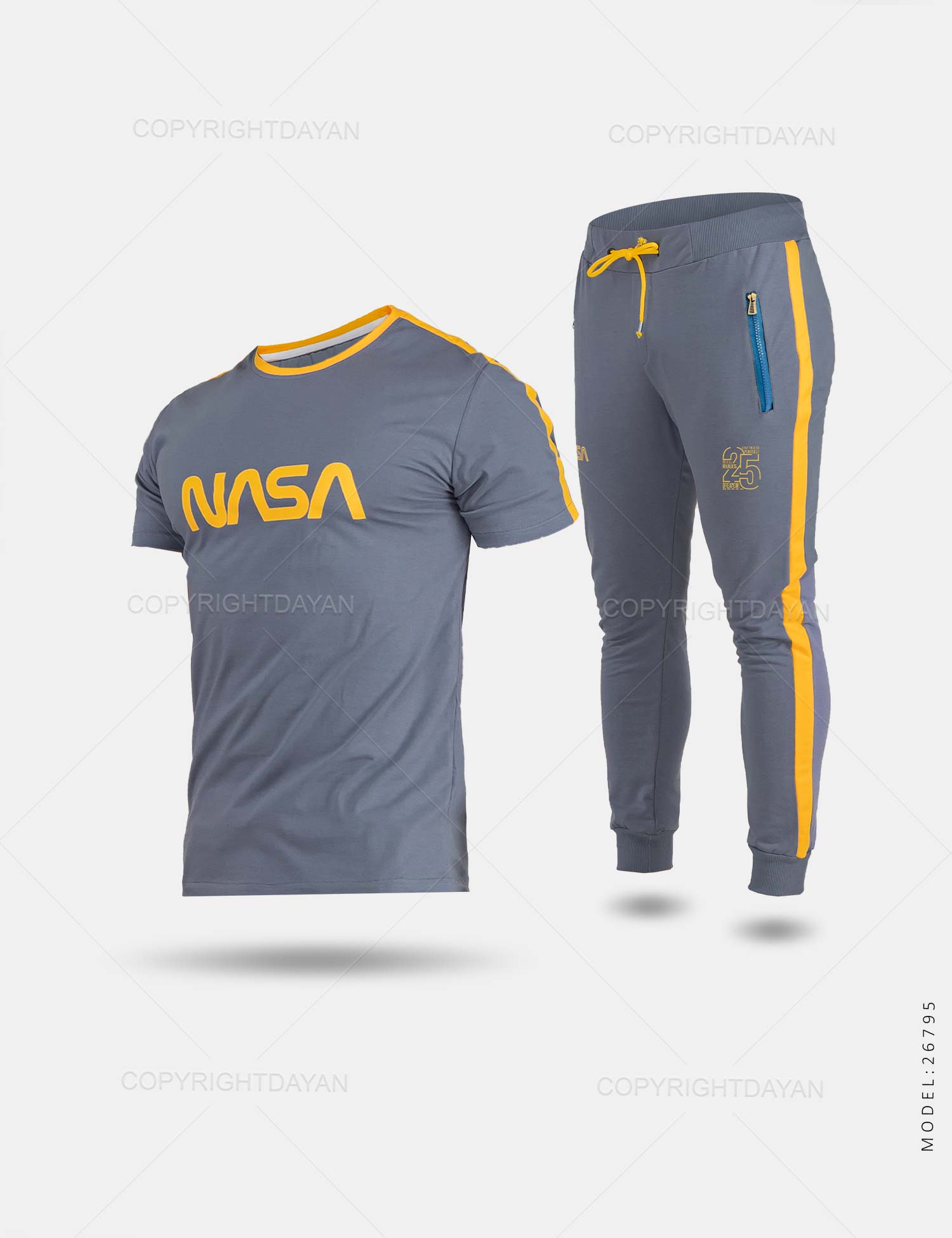 ست تیشرت شلوار مردانه Nasa مدل 26795