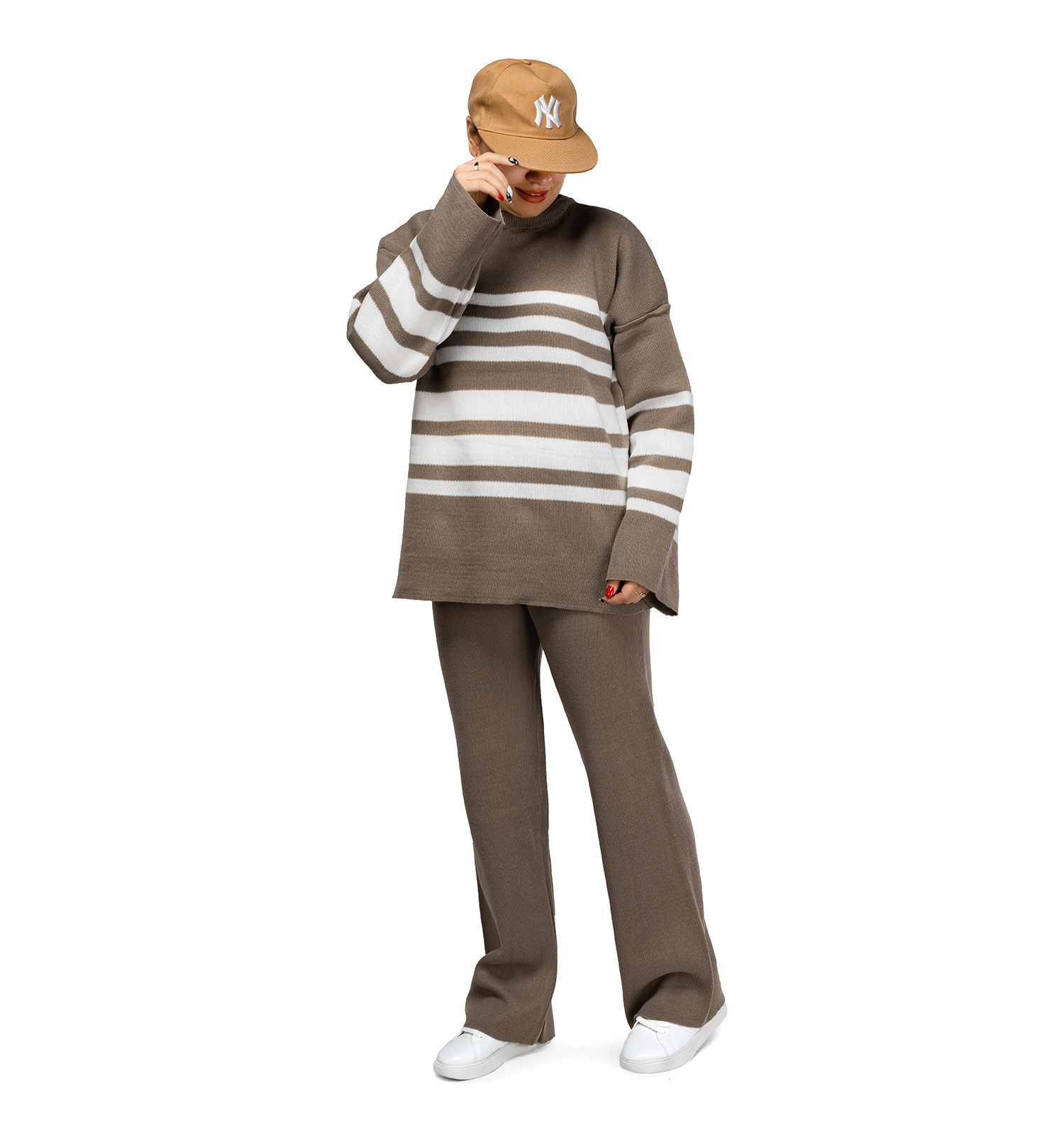 ست بلوز شلوار بافت زنانه یقه گرد مدل 45874