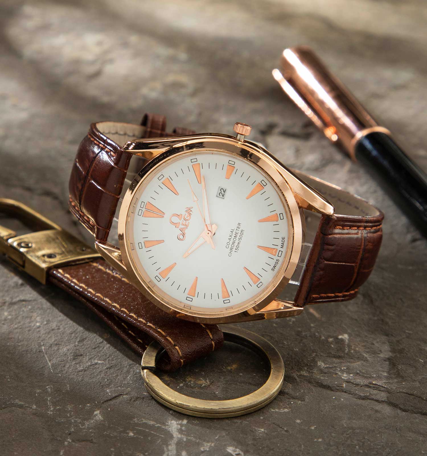 ساعت مچی چرم مردانه Omega مدل 41910