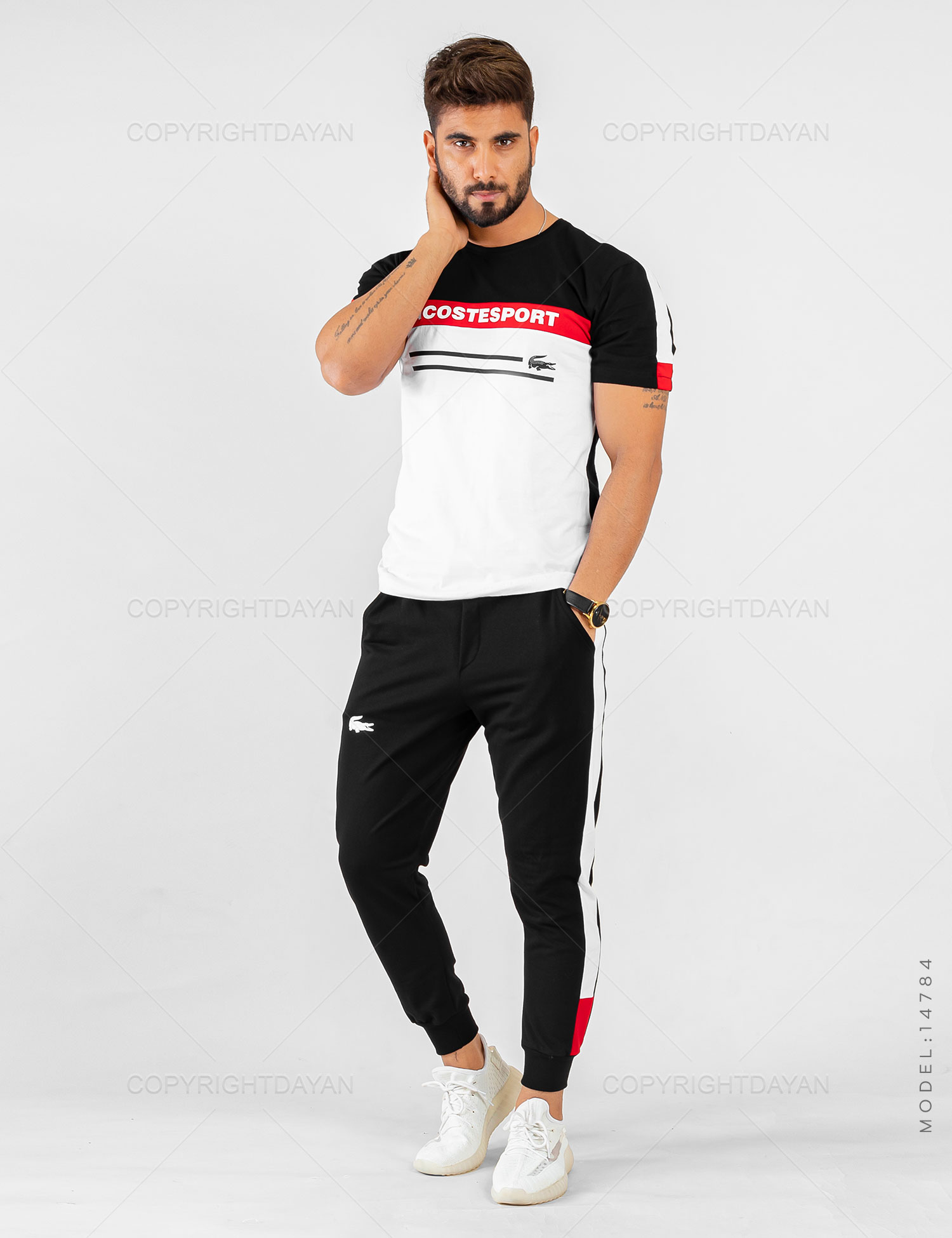 ست تیشرت شلوار مردانه Lacoste مدل 14784