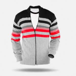 ژاکت بافت مردانه زیپ دار یقه ایستاده Lima مدل 32628