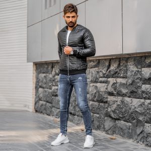 کاپشن مردانه چرم مدل FRIKA