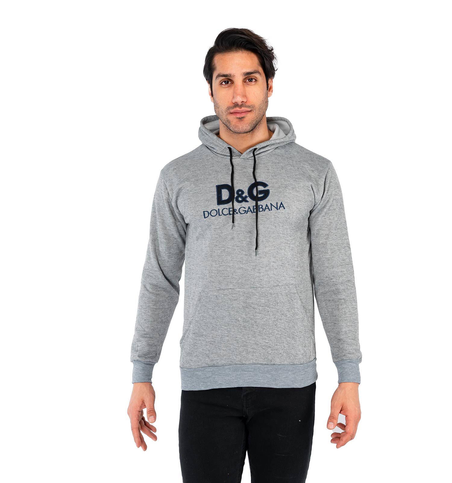 هودی مردانه کلاهدار طوسی روشن D & G مدل 41804