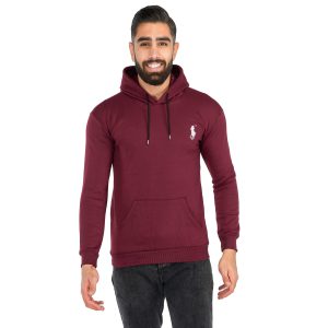 هودی مردانه کلاهدار زرشکی Polo مدل 40828
