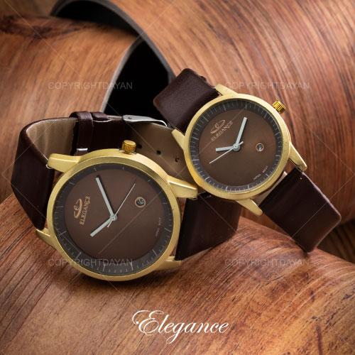 ست ساعت مردانه زنانه Elegance مدل W 6399 (قهوه ای)