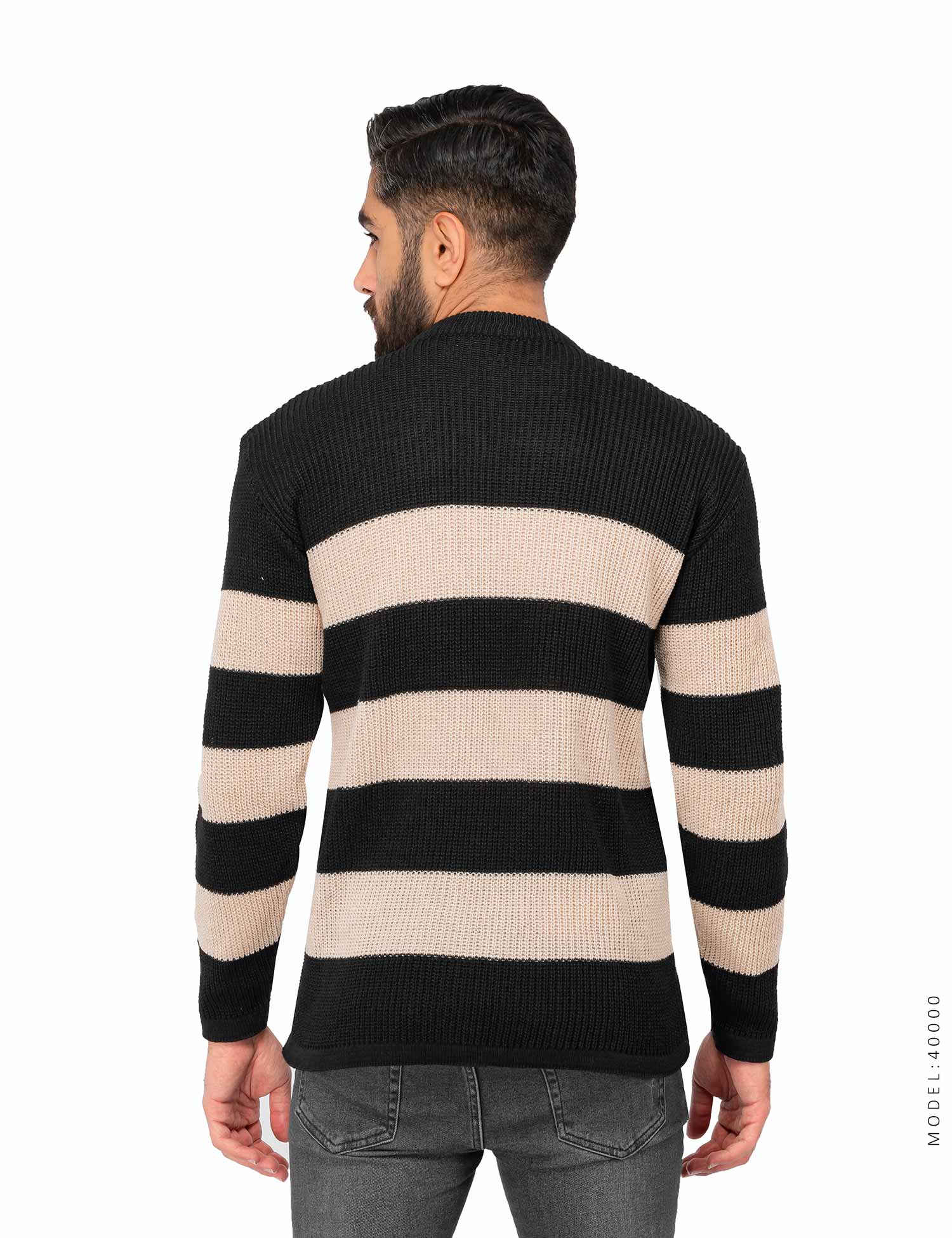 بافت مردانه یقه گرد راه راه Stark مدل 40000