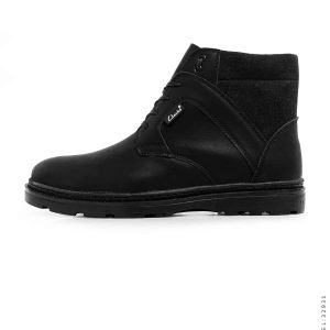 نیم بوت چرم مصنوعی مردانه مشکی Clarks بند دار مدل 32931