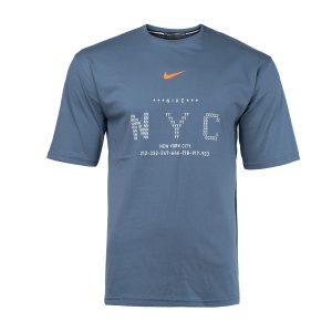 تیشرت Nike یقه گرد مردانه طوسی پنبه طرحدار مدل 45216