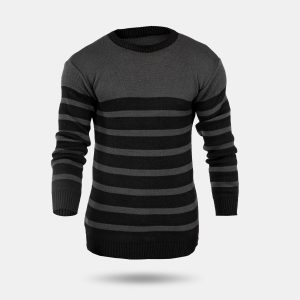 پلیور بافت مردانه راه راه یقه گرد Zima مدل 32558