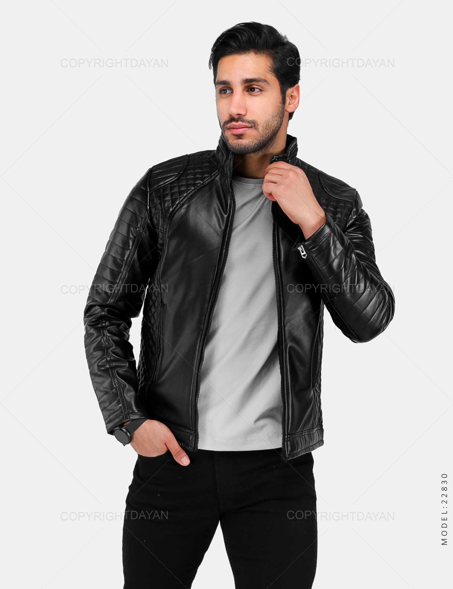 کاپشن چرمی مردانه Lima مدل 22830