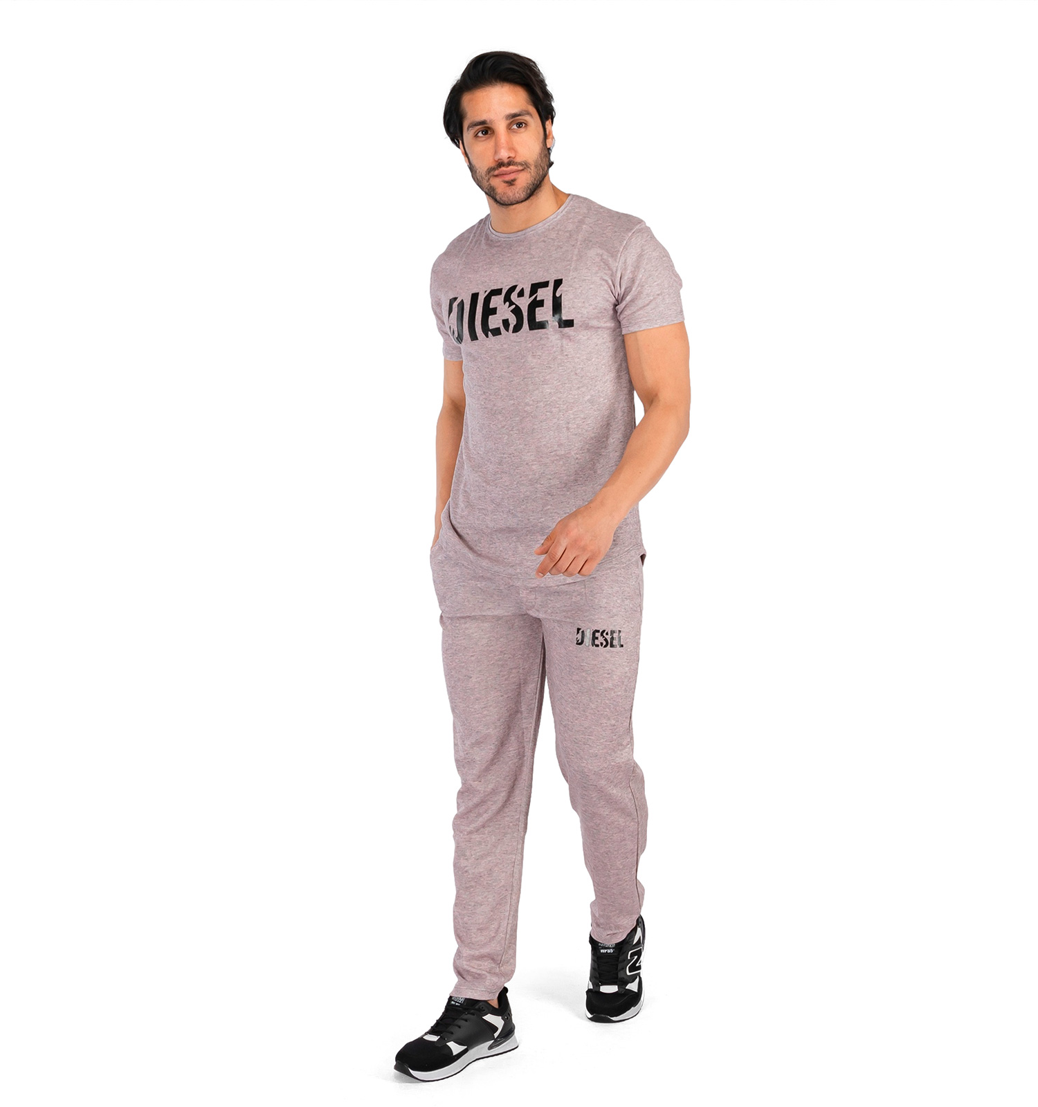 ست تیشرت شلوار مردانه Diesel ساده یقه گرد مدل 42936