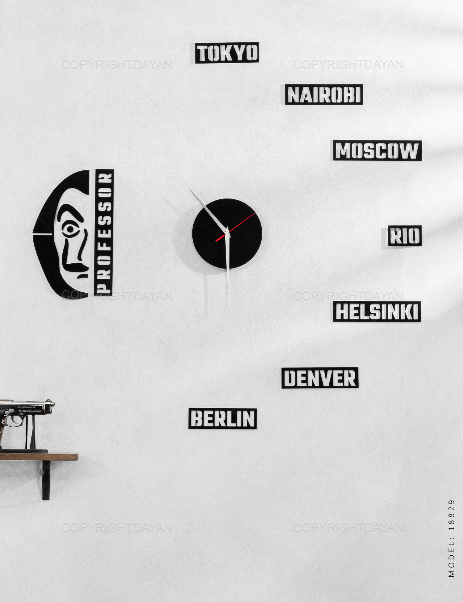 ساعت دیواری Money Heist مدل 18829