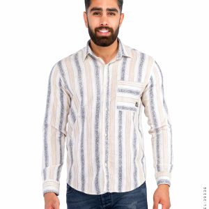 پیراهن مردانه کنفی راه راه Stark مدل 39336