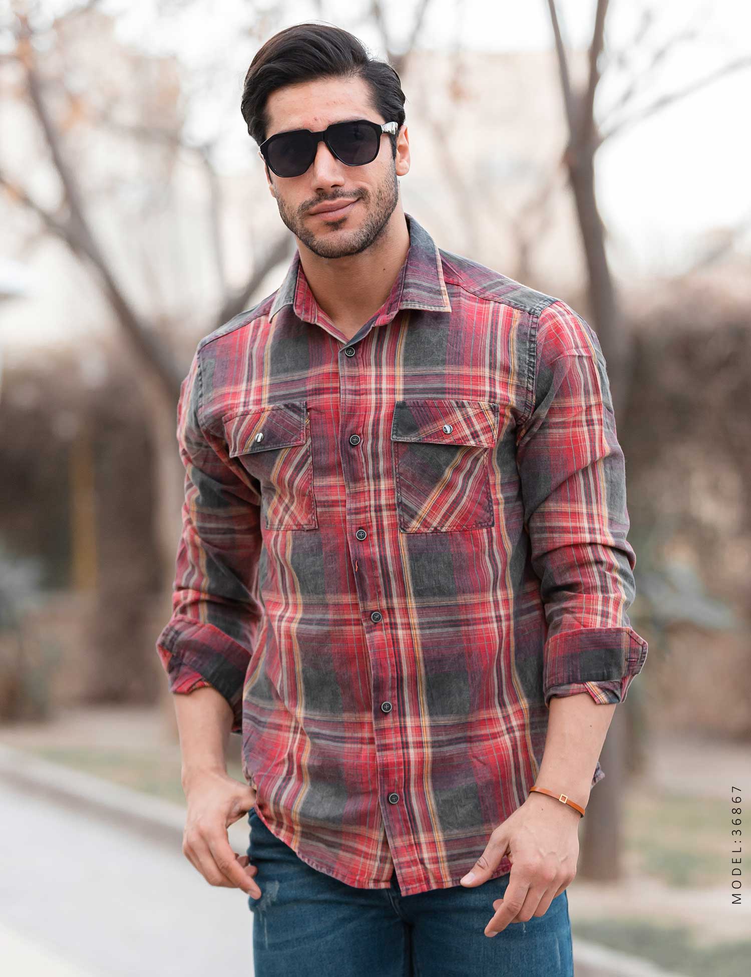 پیراهن مردانه چهارخانه Kiyan مدل 36867
