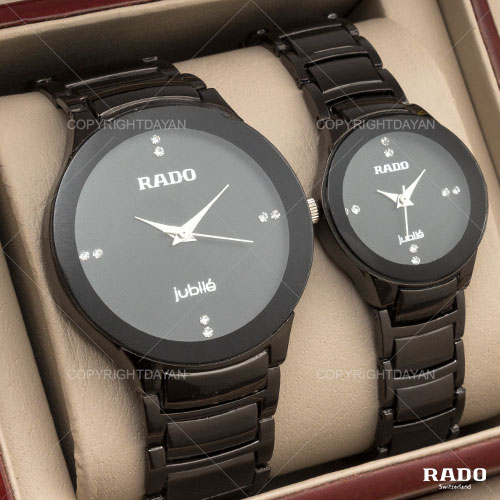 ست ساعت مردانه زنانه Rado مدل jubile (مشکی)