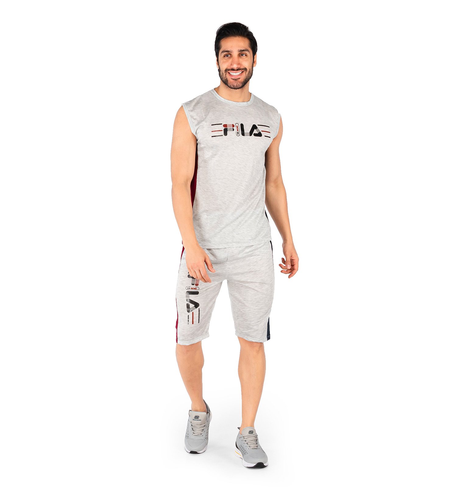 ست رکابی شلوارک مردانه Fila یقه گرد مدل 44027